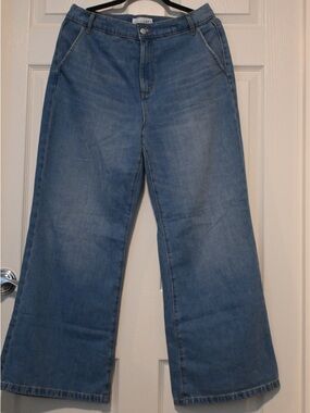 LOFT Light Blue Wide-Leg Denim Jeans